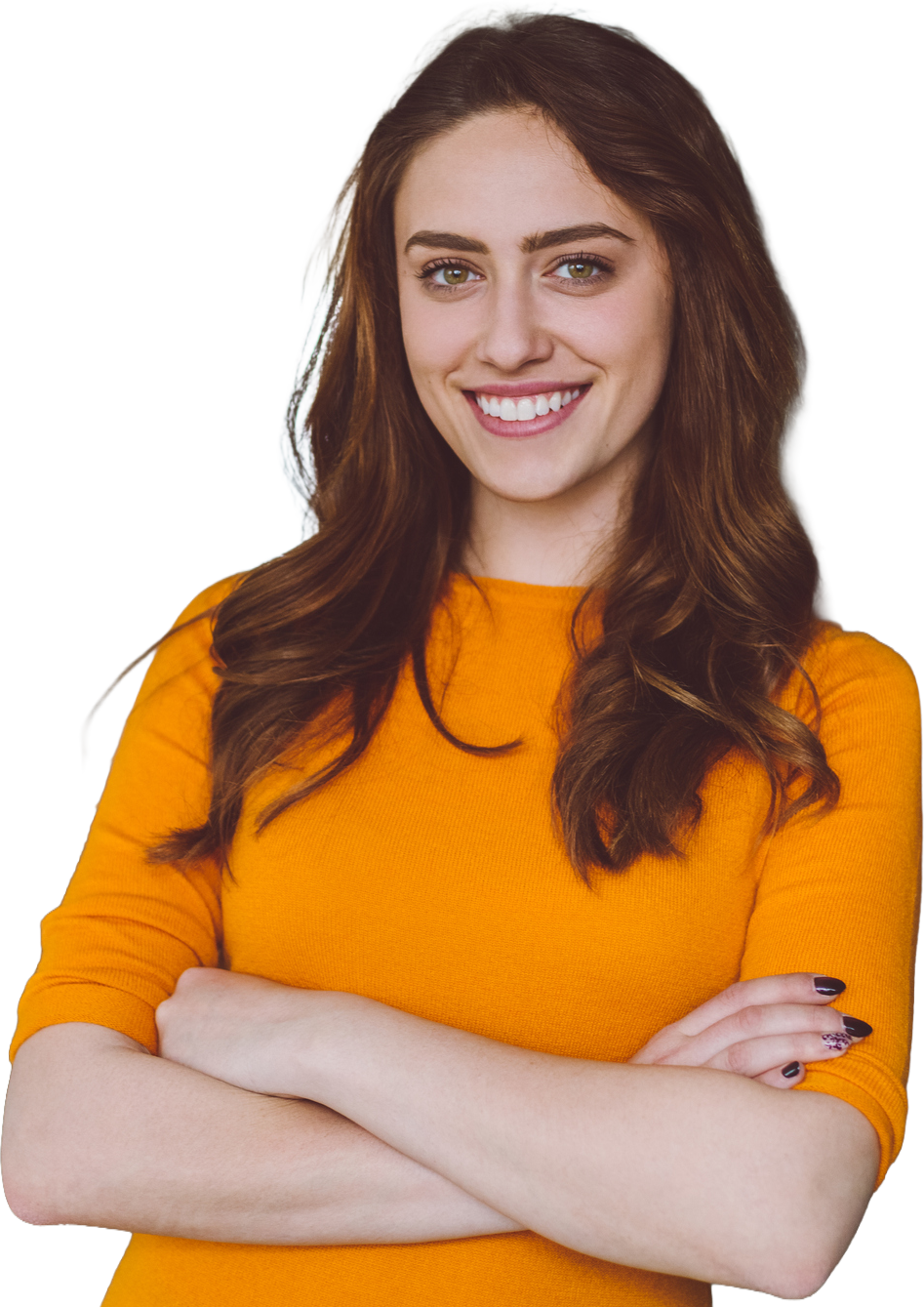 A student at a career college smiling and looking at the camera